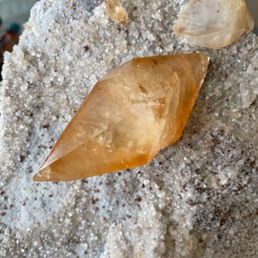 Golden Elmwood Calcite on Sphalerite and Calcite Matrix Crystal (1700g)